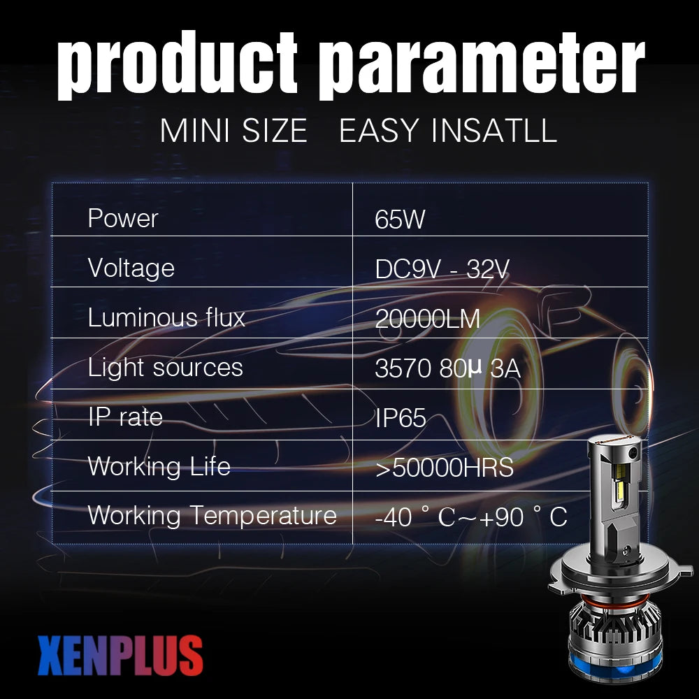 Xenplus Hot Sale F65 H4 12V 130 W 40000LM 6000K 3570 Chip 6000K High Low Beam Auto Lighting System
