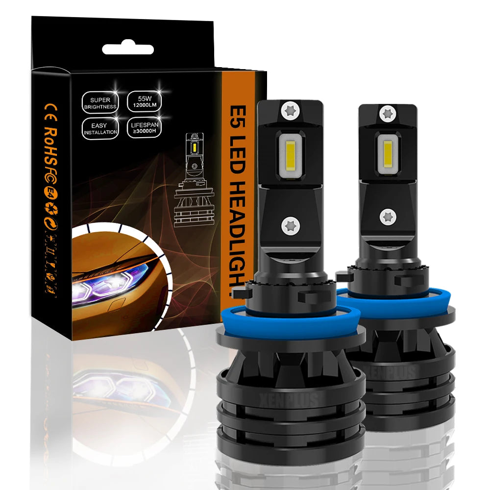 Xenplus Factory Wholesale High Power 60W 12V 16000Lumen Auto Bulb E5 H4 H7 H11 H13 9004 9005 9006 9012 Car Led Headlight