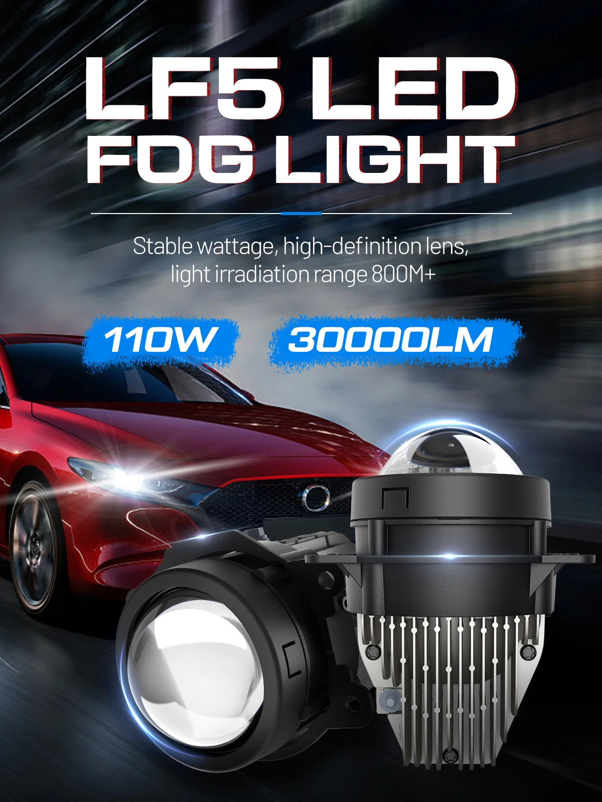 XENPLUS LED Lens LF5 3 INCH 12V 110W 30000LM 6000K IP68 Bi LED Projector Lens 3.0 Lens