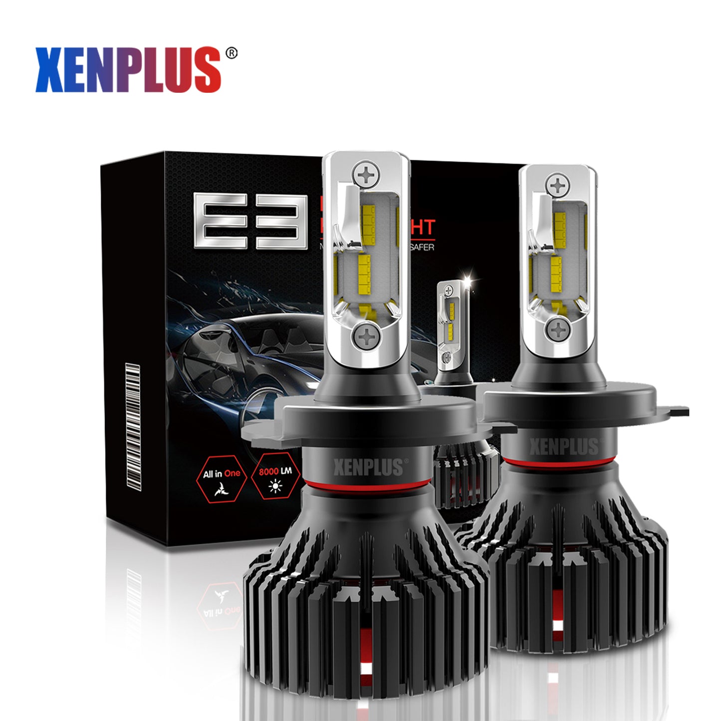 Xenplus led headlight E3 60W 16000LM ZES 6500k H1 H4 H7 9004 9005 9006 9007