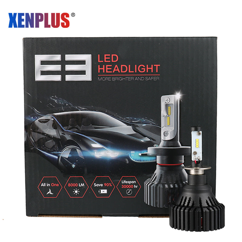 Xenplus led headlight E3 60W 16000LM ZES 6500k H1 H4 H7 9004 9005 9006 9007