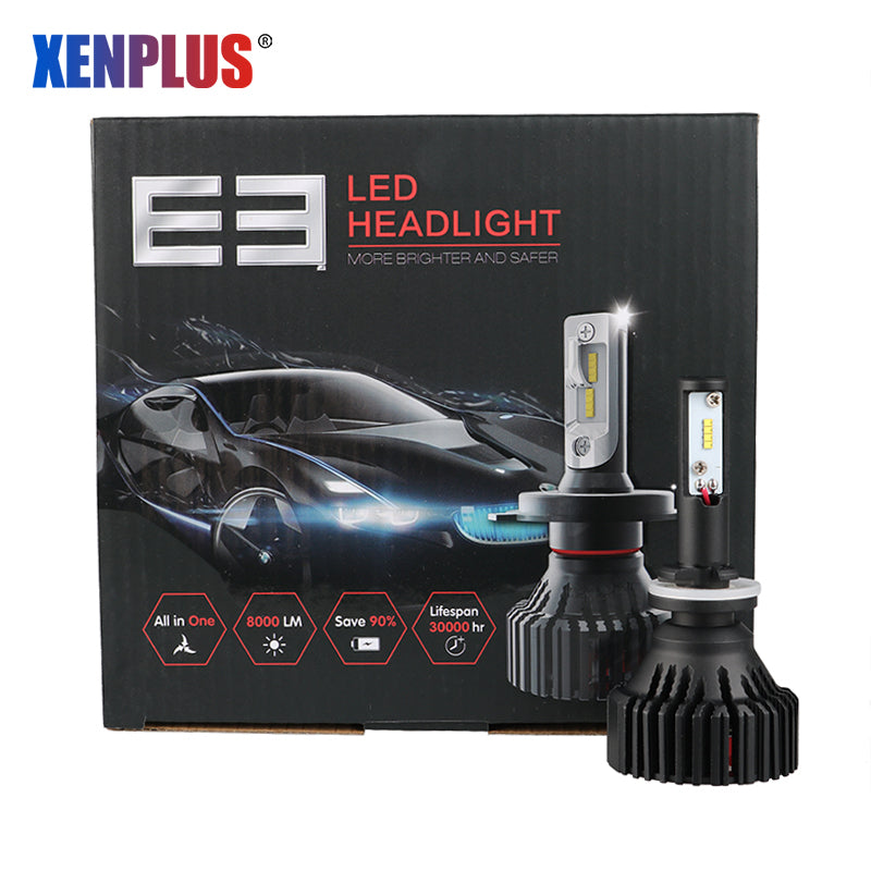 Xenplus led headlight E3 60W 16000LM ZES 6500k H1 H4 H7 9004 9005 9006 9007