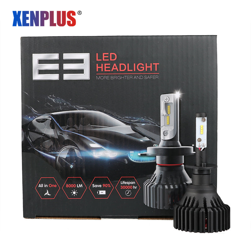 Xenplus led headlight E3 60W 16000LM ZES 6500k H1 H4 H7 9004 9005 9006 9007