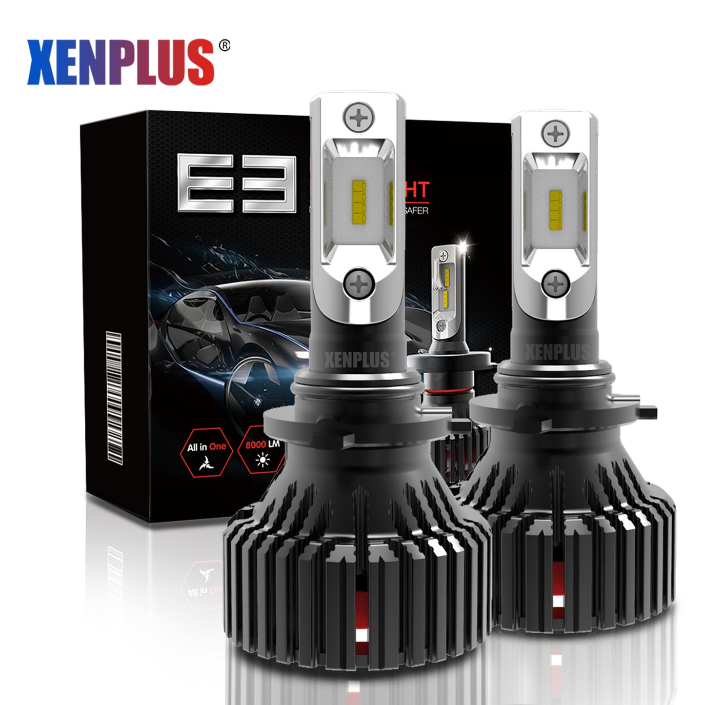 Xenplus led headlight E3 60W 16000LM ZES 6500k H1 H4 H7 9004 9005 9006 9007