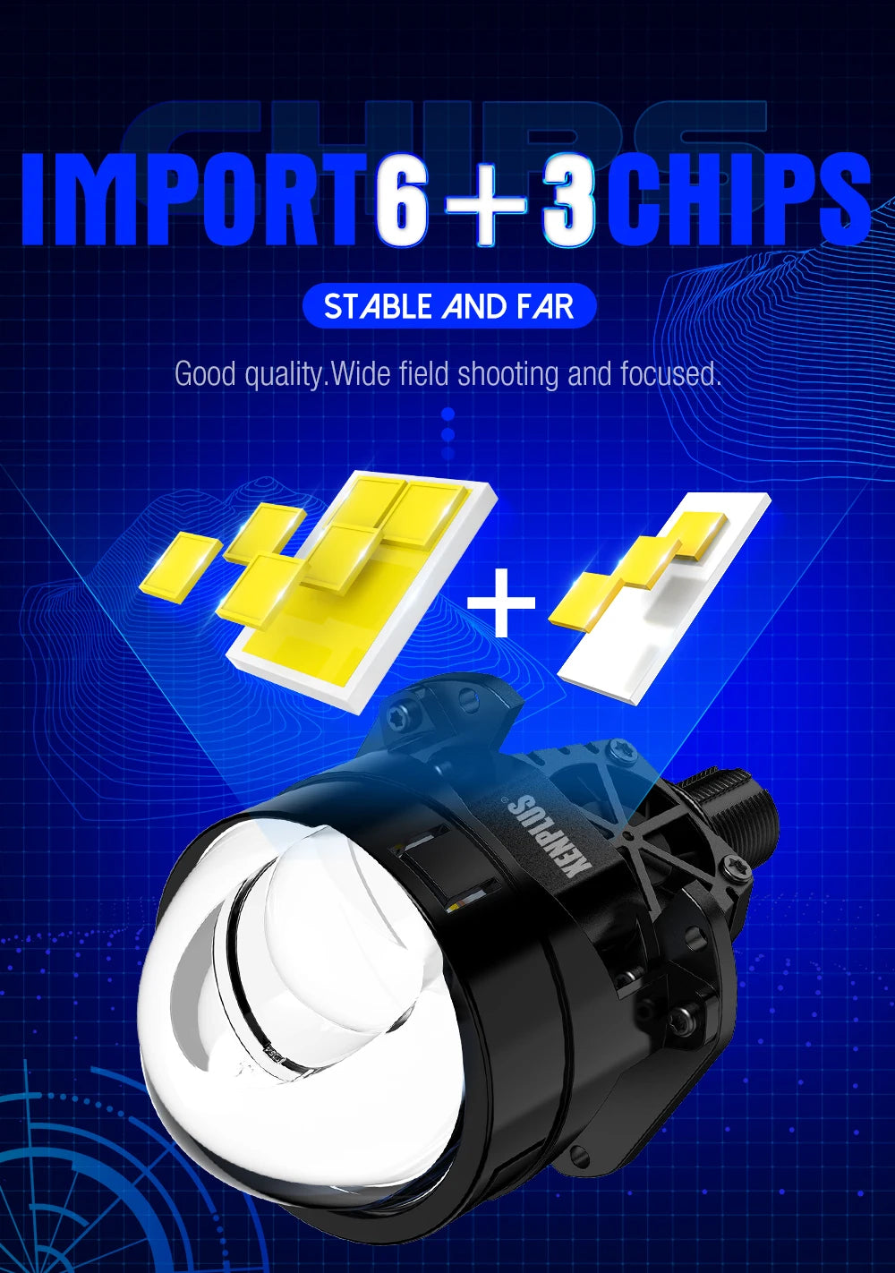 XENPLUS Custom Logo Bi Projector LP33 2.5 Inch 120W 30000LM Super Bright Bi LED Laser Projector Lens