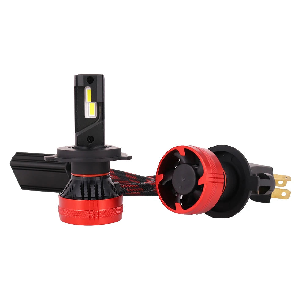New Arrival High Power E7 H4 Dual G-XP Customized Chip Full Canbus DC9V-36V 110W 24000LM 6500K Car Led Headlight Bulbs AUXITO 9005/HB3 H11/H8/H9 LED Bulbs Combo, 50000LM Bright 6500K Cool White, 120W Fanless Light Bulbs, Pack of 4