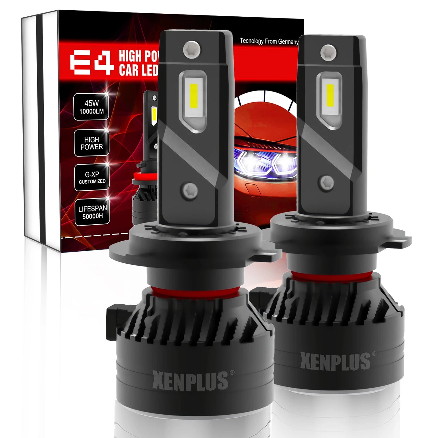 Xenplus High Power E4 90W 20000Lm LED Headlight Bulbs H4 H7 H11 H13 9004 9005 9006 9007 9012 Fog Light for Motorcycle and Car
