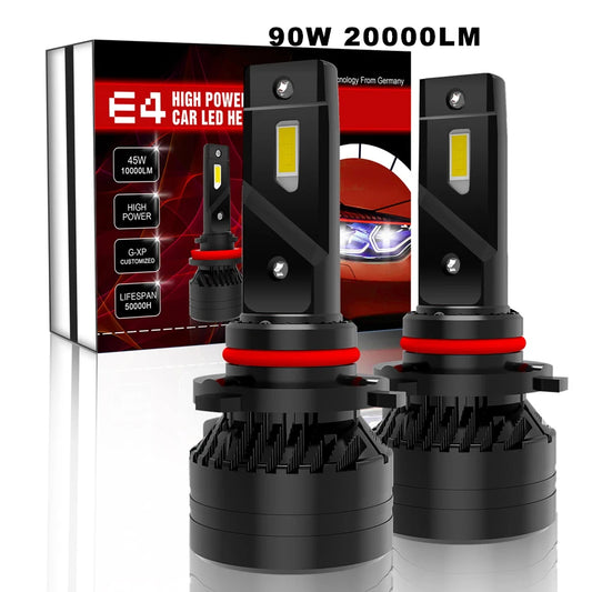 Xenplus High Power E4 90W 20000Lm LED Headlight Bulbs H4 H7 H11 H13 9004 9005 9006 9007 9012 Fog Light for Motorcycle and Car