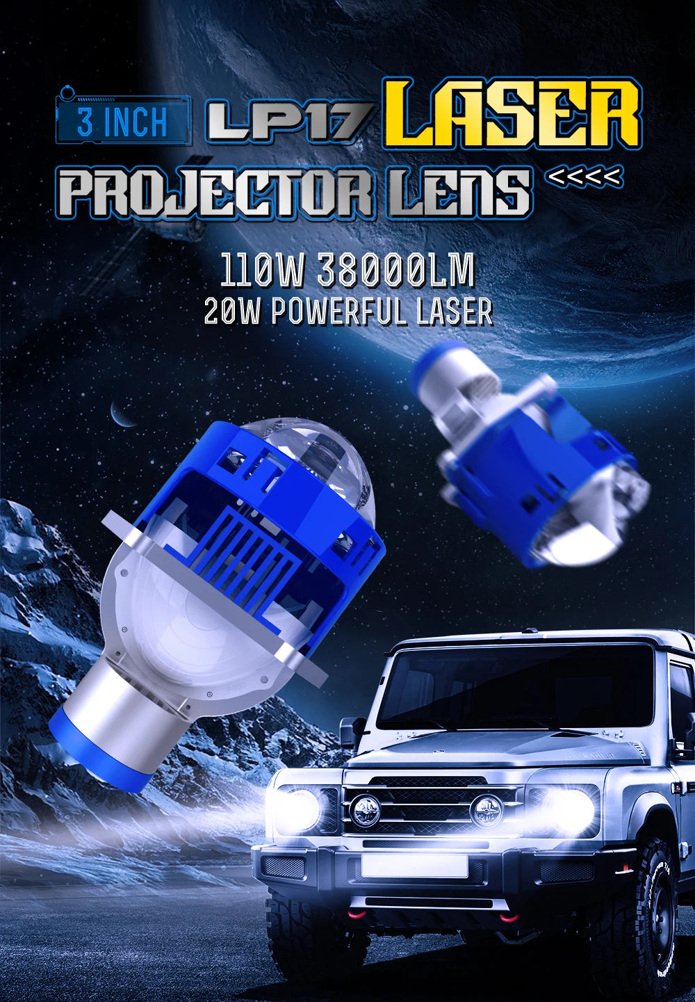 Xenplus Wholesale Cheap Price LP17 P40 3 Inch 90W Laser Bi-Led Projector H4 H7 H1 9005 Double Reflector Retrofit Car Headlight