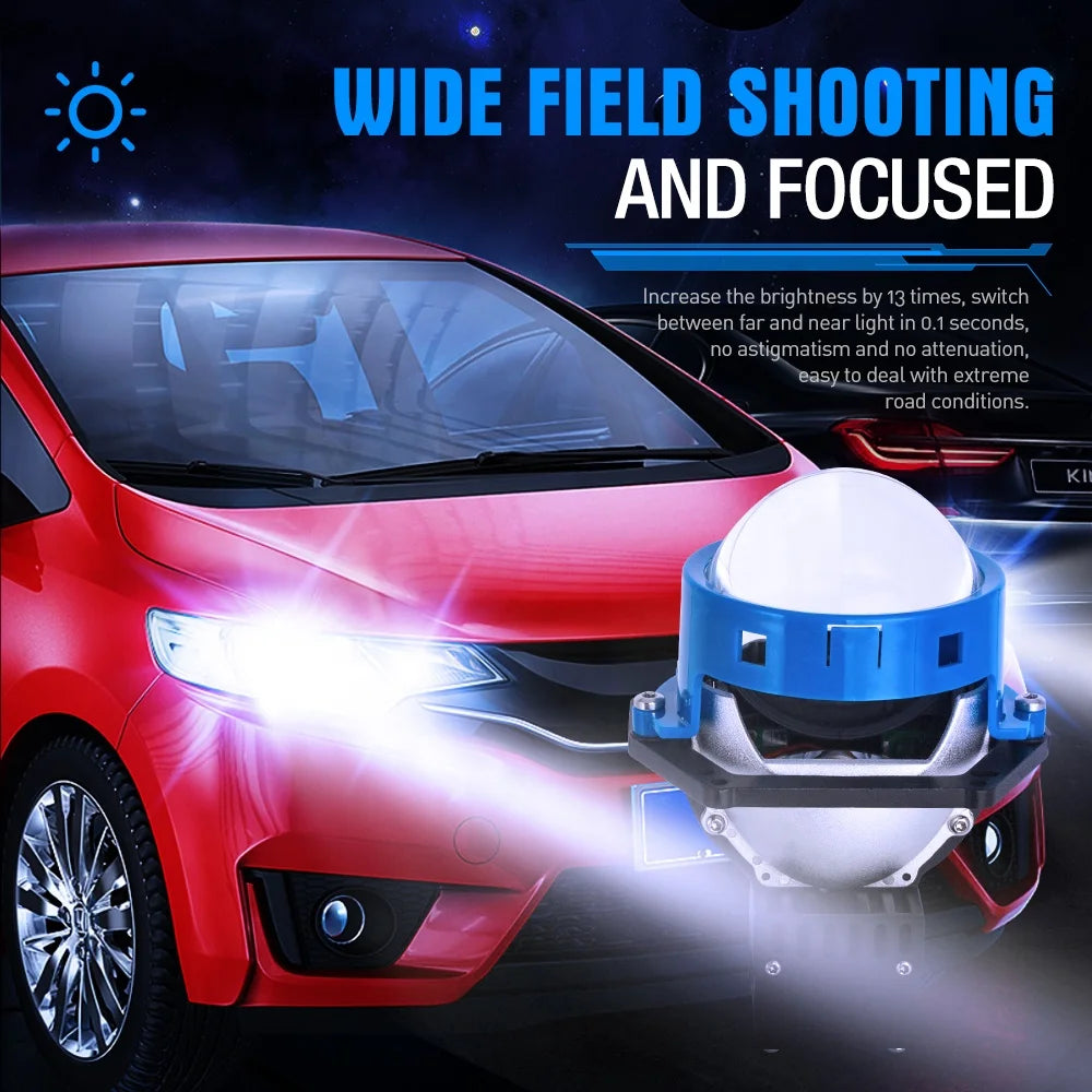LP22 RHD/LHD 12V 130W 110W 30000LM 6500K 3 Inch Car Bi LED Projector Biled Laser Projector