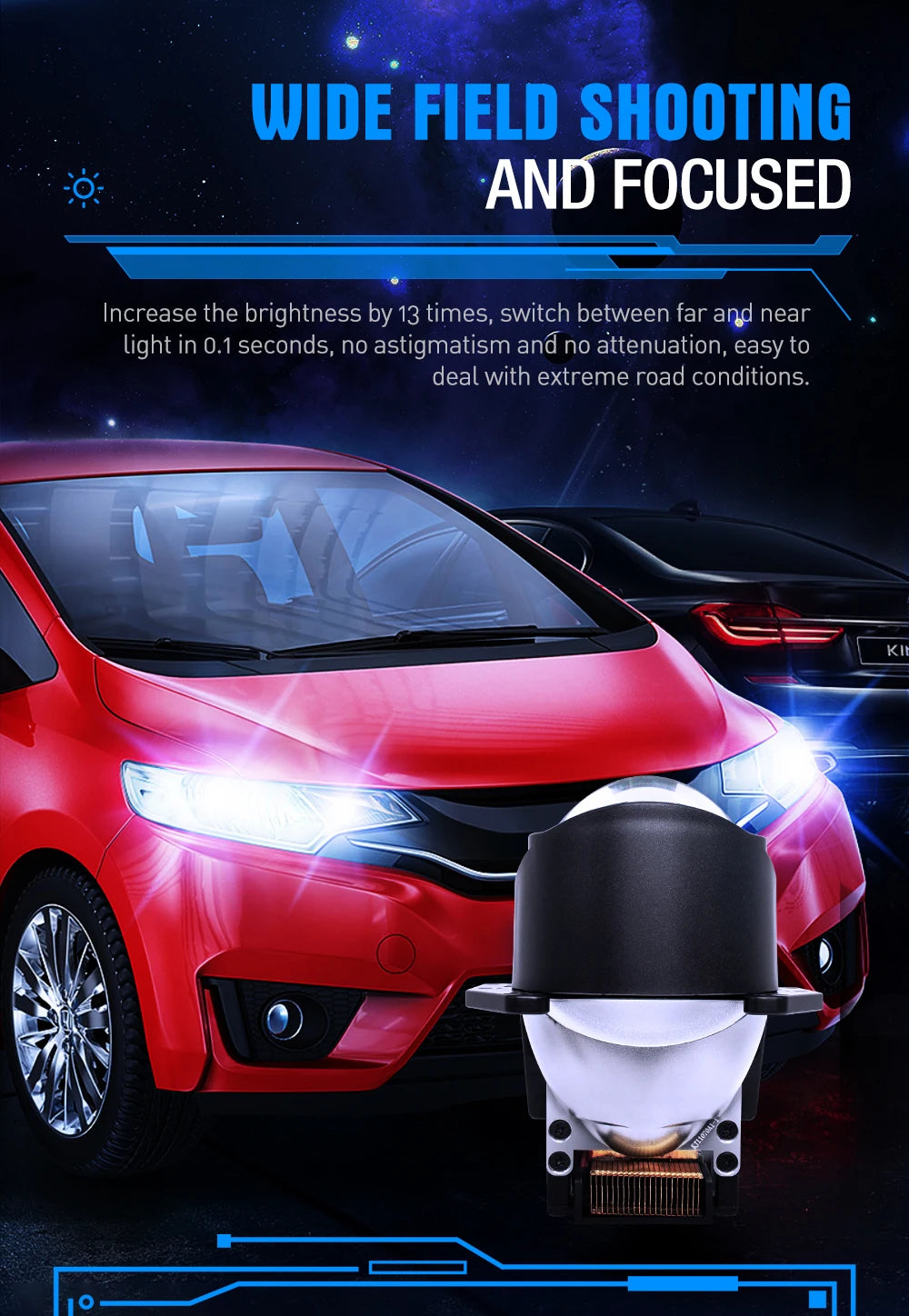 XENPLUS LP13 Bi LED Projector Lens 220W Laser 10W Car Fog Light 12V OSR Chips 3inch Light Bulb Accessories Wholesale