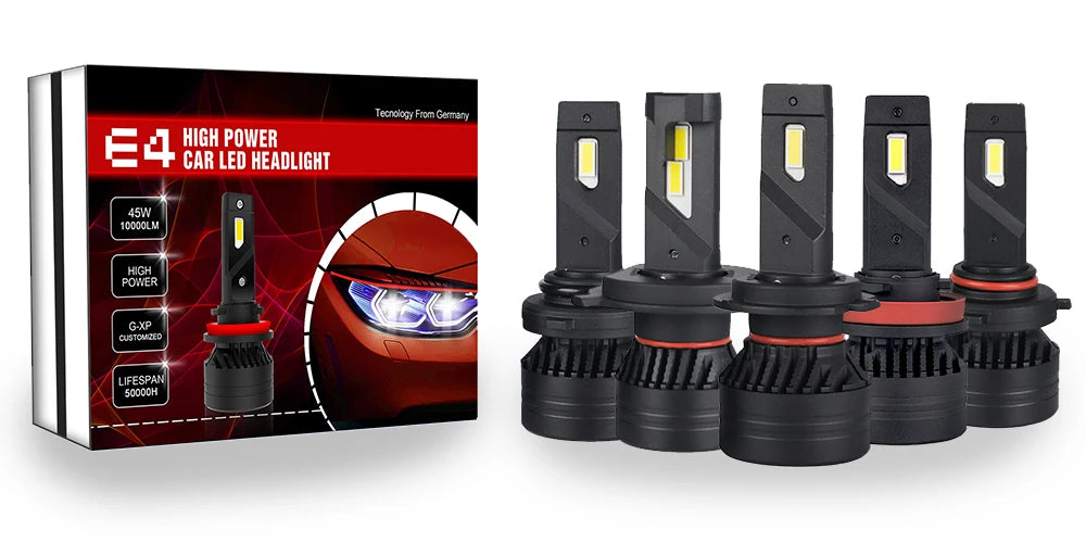 Xenplus High Power E4 90W 20000Lm LED Headlight Bulbs H4 H7 H11 H13 9004 9005 9006 9007 9012 Fog Light for Motorcycle and Car