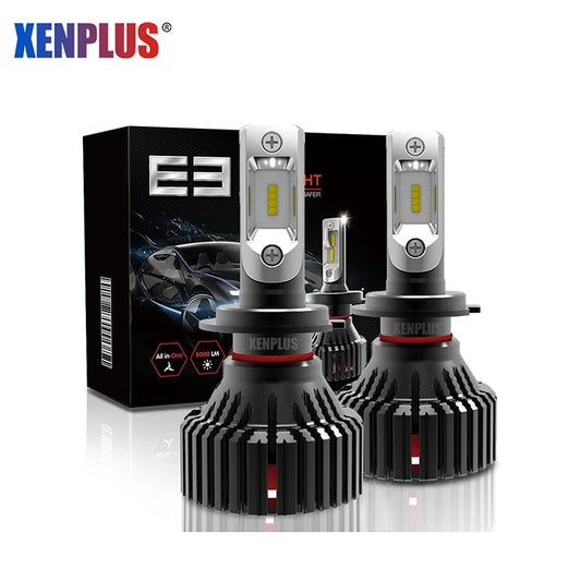 Xenplus NEW E3 H7 12V 60W 16000LM 6500K IP65 ZES Chip Single Beam Motorcycle Light Fog Light Car Led Headlight Bulbs