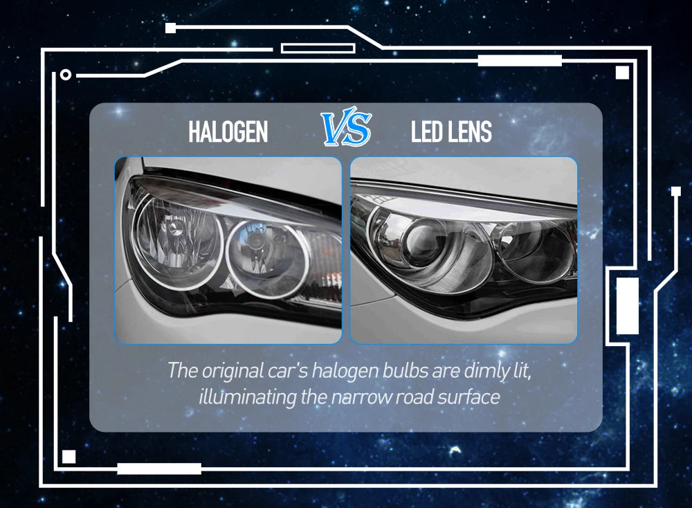 LP22 RHD/LHD 12V 130W 110W 30000LM 6500K 3 Inch Car Bi LED Projector Biled Laser Projector