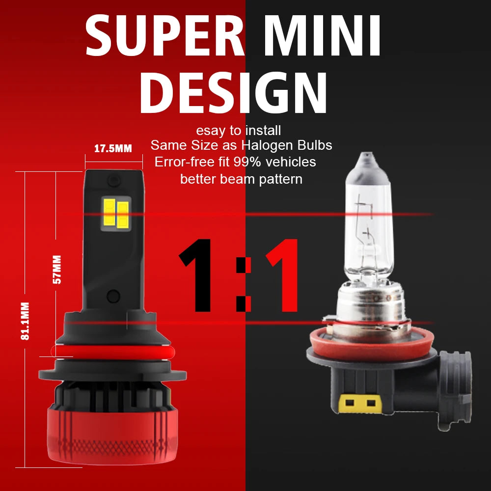 New Arrival High Power E7 H4 Dual G-XP Customized Chip Full Canbus DC9V-36V 110W 24000LM 6500K Car Led Headlight Bulbs AUXITO 9005/HB3 H11/H8/H9 LED Bulbs Combo, 50000LM Bright 6500K Cool White, 120W Fanless Light Bulbs, Pack of 4