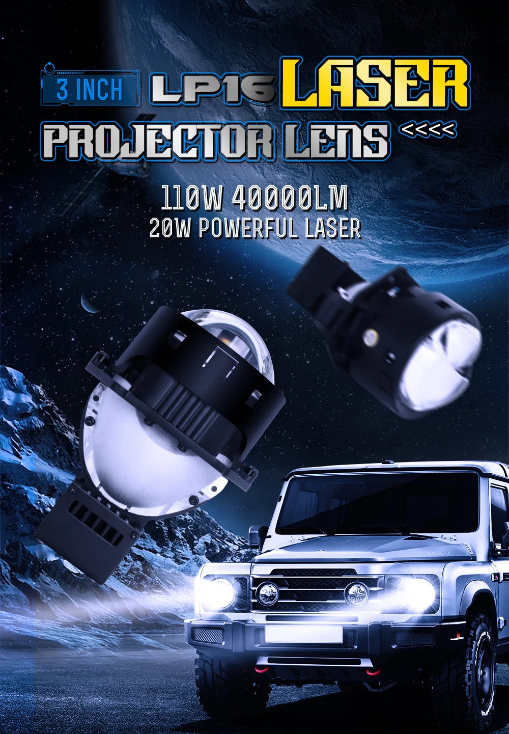 Xenplus Double Reflectors Bi Led Projector Lens 10W Laser Tube New 3.0 Universal 110W 40000LM 12V 20W Car Head Light