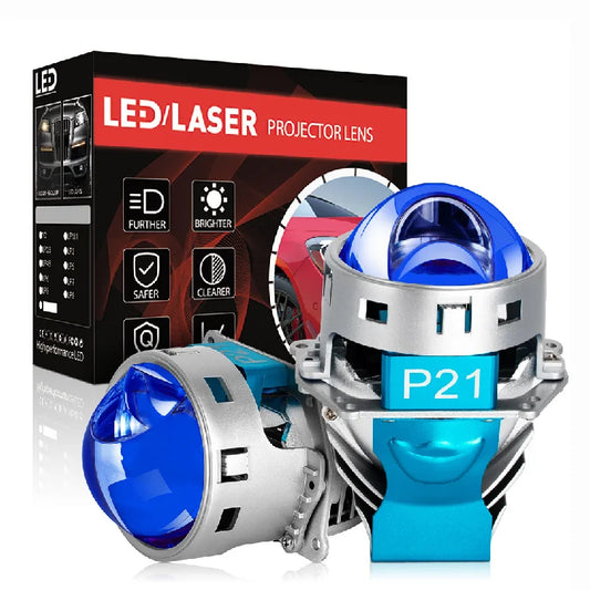 LP21 3 Inch P6 Mini Led Projector Lens H4 12V 130W 110W 30000LM 5800K Universal RHD/LHD White Yellow Laser LED Projector LENS