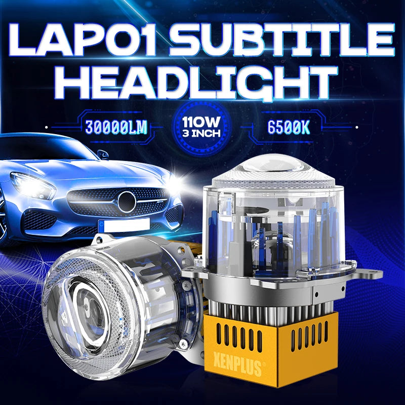 Custom Logo LAP01 3 Inch 12V 24V 6500k IP68 Waterproof Projector Headlight for Car Bi LED Projector Lens
