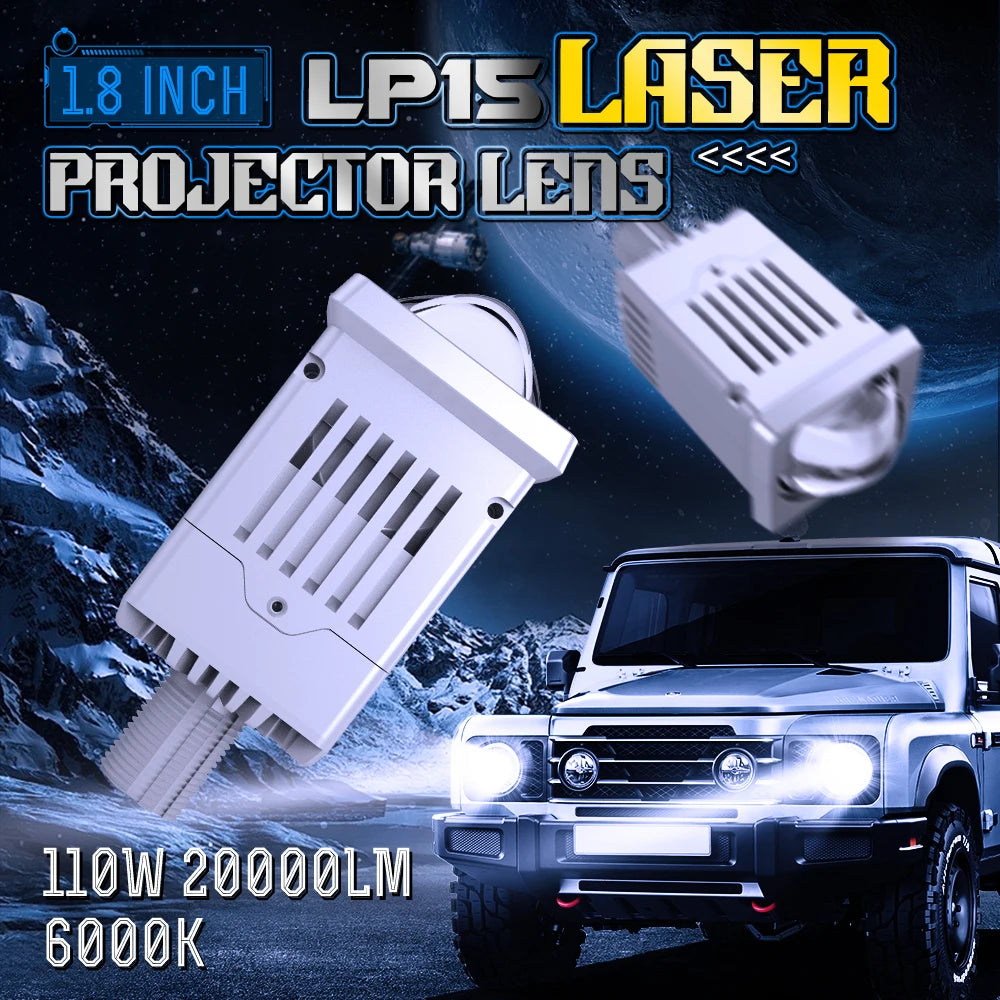 Low Price LP15 1.8 Inch 12V 20000LM 6500K LED 110W High Beam/LOW Beam 70W Car Headlight 10W Laser Projector Lens