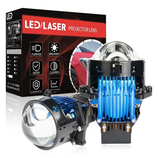 Xenplus LP32 RHD/LHD Bi LED Projector Lens 120W 40000LM White Fog Light 90W Laser Logo 6500K 12V Headlamp with Aluminum Material