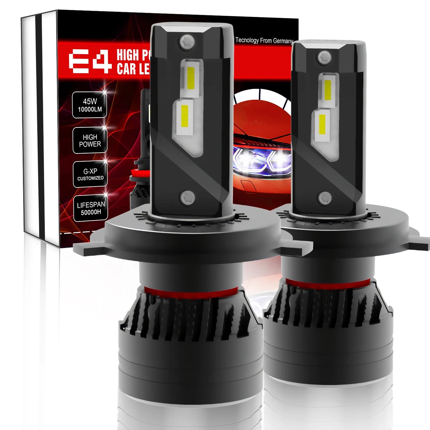 Xenplus High Power E4 90W 20000Lm LED Headlight Bulbs H4 H7 H11 H13 9004 9005 9006 9007 9012 Fog Light for Motorcycle and Car