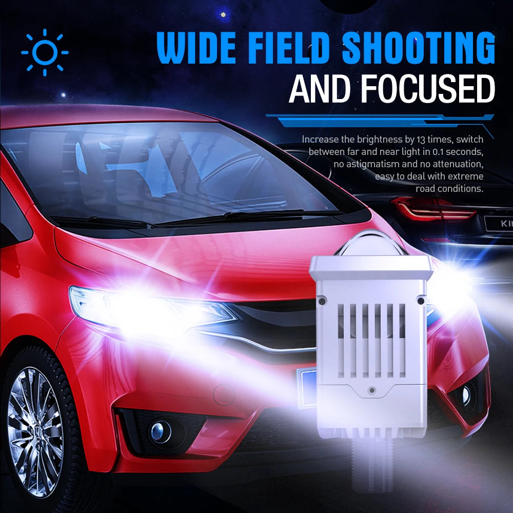 Low Price LP15 1.8 Inch 12V 20000LM 6500K LED 110W High Beam/LOW Beam 70W Car Headlight 10W Laser Projector Lens