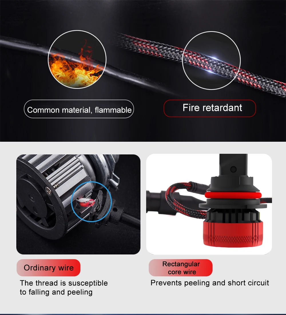 New Arrival High Power E7 H4 Dual G-XP Customized Chip Full Canbus DC9V-36V 110W 24000LM 6500K Car Led Headlight Bulbs AUXITO 9005/HB3 H11/H8/H9 LED Bulbs Combo, 50000LM Bright 6500K Cool White, 120W Fanless Light Bulbs, Pack of 4