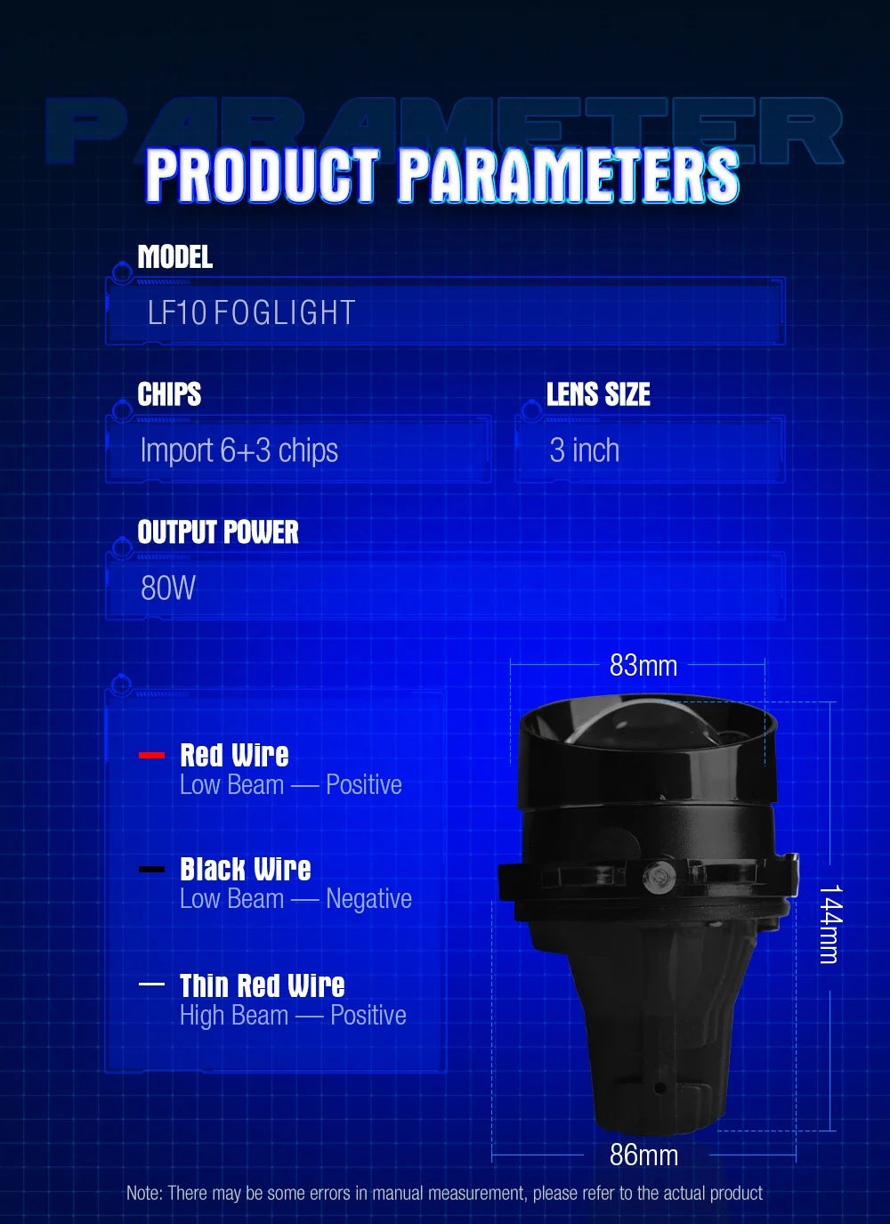 Xenplus Factory Wholesale 12V 80W 6500K 25000LM High Low Beam Fog Lamp Projector Universal 3.0 Inch Led Fog Projector Lens