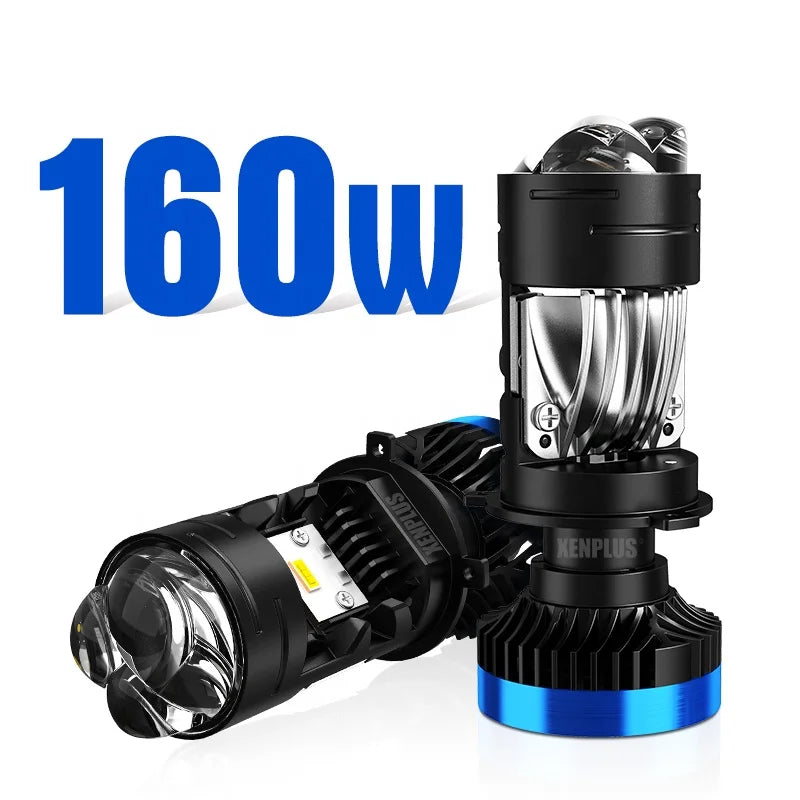 XENPLUS P15 160W 30000LM 6500K H4 Mini Bi LED Projector Lens High Low Beam 4 Groups Chips for Motorcycle Car Accessories