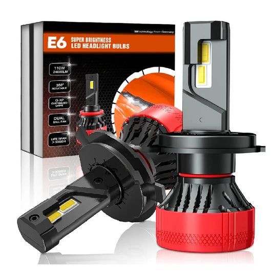 Xenplus High Power 12V 110W 24000LM 6500K G-XP Chip Dual Beam E6 H4 H7 H11 Car Led Headlight Bulbs