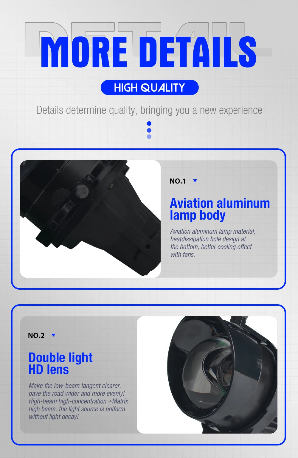 Xenplus Factory Wholesale 12V 80W 6500K 25000LM High Low Beam Fog Lamp Projector Universal 3.0 Inch Led Fog Projector Lens