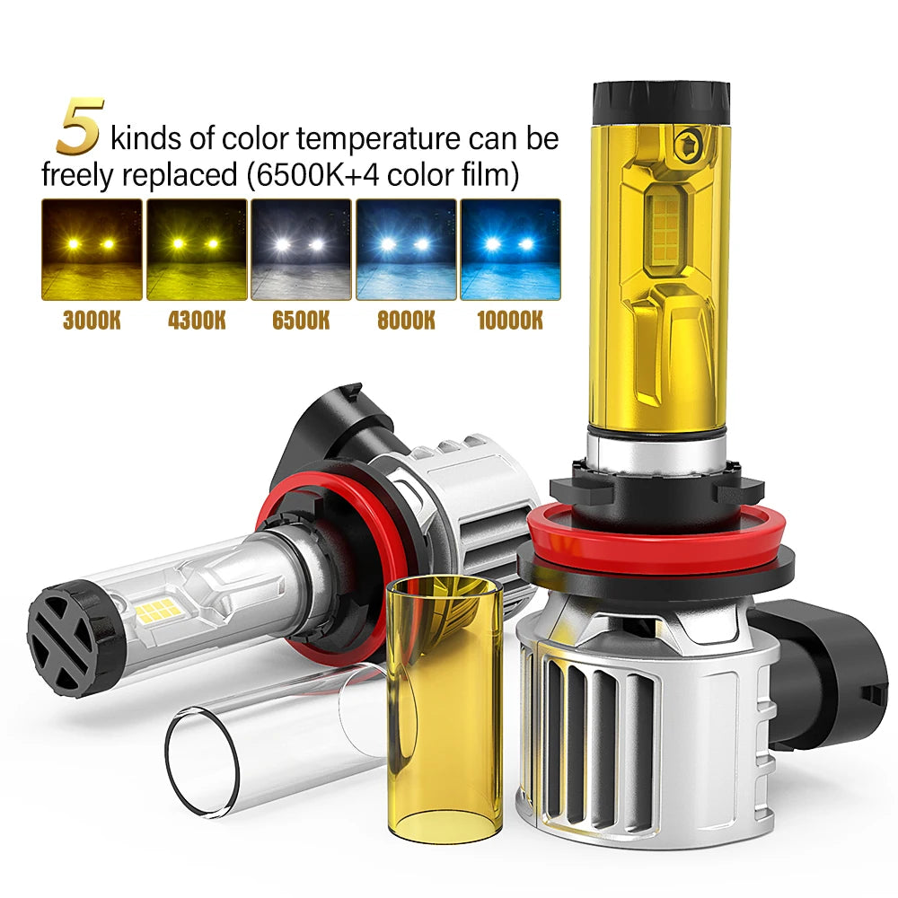 New TOP SELLING W10S 70W 24000LM 3000K 4300K 6500K 8000K 10000K Fog Light 9005 H7 H11 H13 IP68 GXP Chip LED Headlights Bulbs