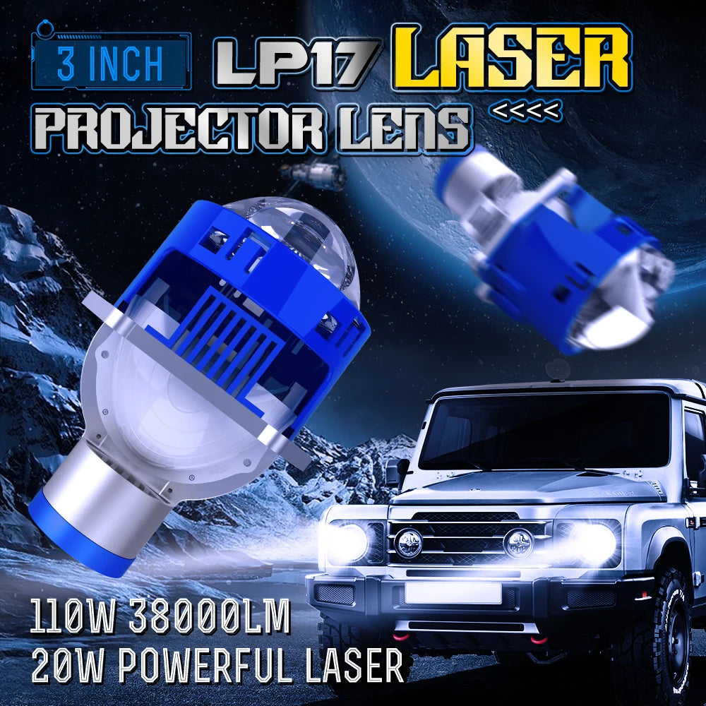 Xenplus Wholesale Cheap Price LP17 P40 3 Inch 90W Laser Bi-Led Projector H4 H7 H1 9005 Double Reflector Retrofit Car Headlight