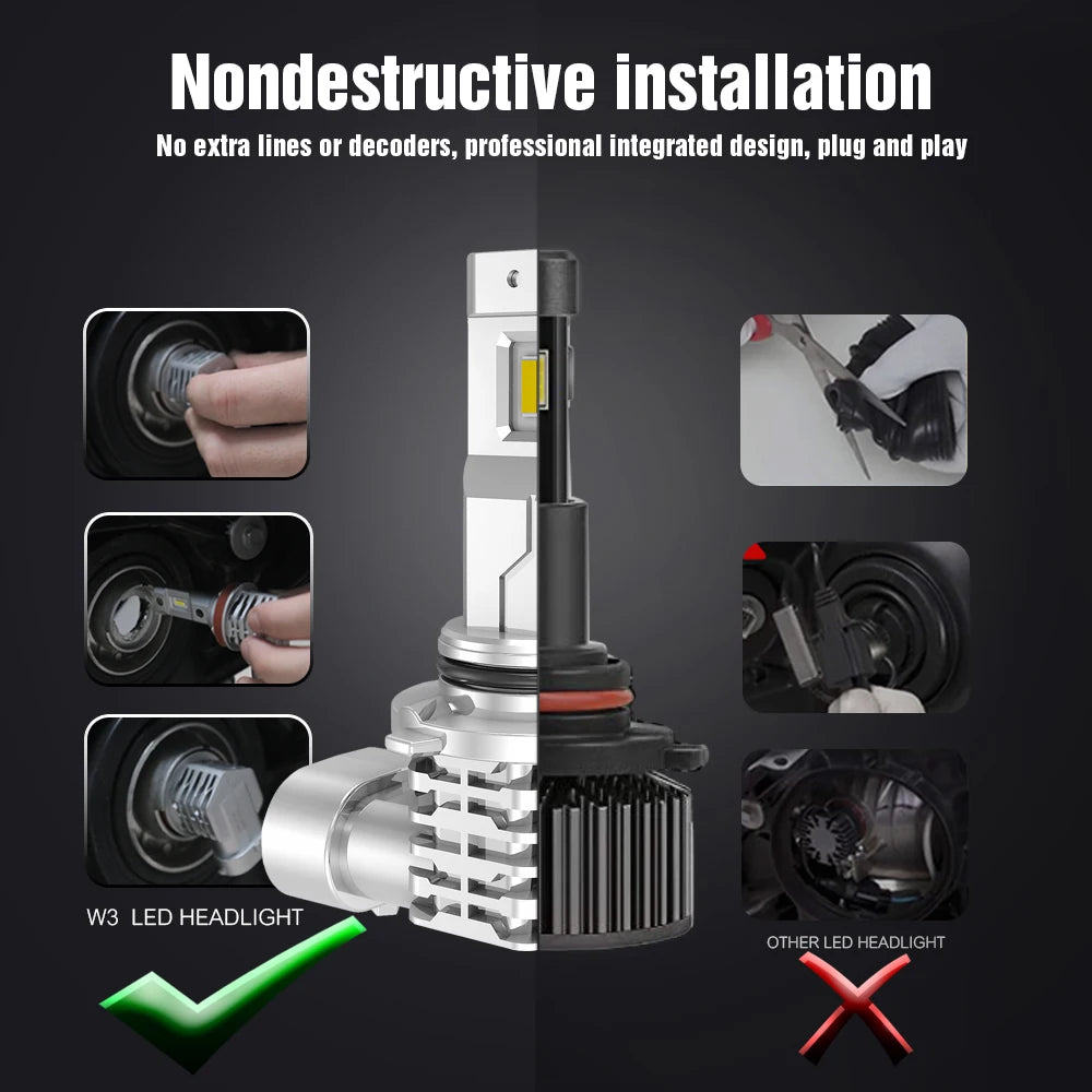 Plug and Play W3 EUTECTIC Chip Led Fog Light 12V 25W 9005 Hb3 9006 Hb4 H11 H4 H7 H8 H16 9012 Led Auto Car Led Headlight