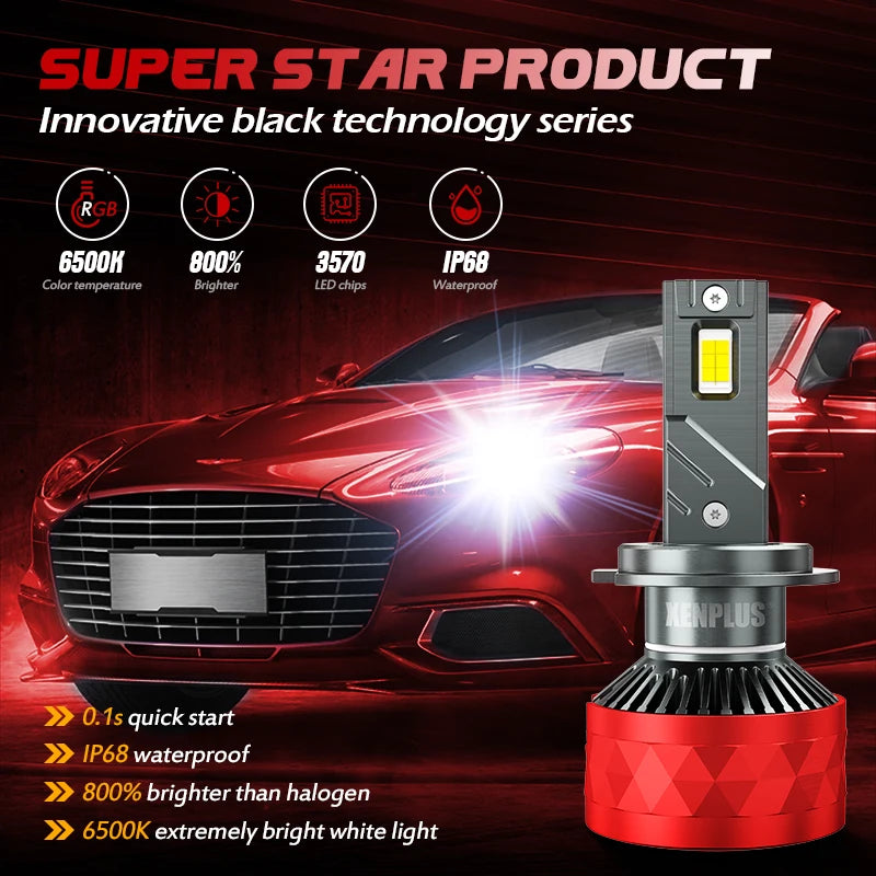 XENPLUS U17 130W 20000LM 6500K H1 H3 H4 H7 H11 H13 9005 9006 9012 9004 9007 Auto Lighting Systems H7 Car Light  BUlb