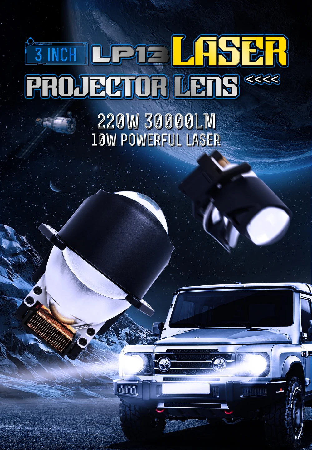 XENPLUS LP13 Bi LED Projector Lens 220W Laser 10W Car Fog Light 12V OSR Chips 3inch Light Bulb Accessories Wholesale