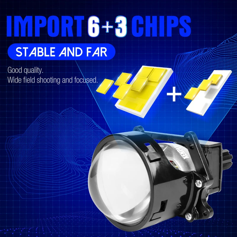 XENPLUS LP34 120W 140W 40000LM 6500K 3 Inch Non Destructive Dual Lamp Cup Bi LED Projector Lens Bi LED Projector