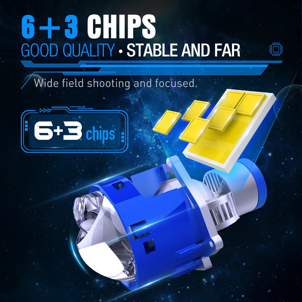 Xenplus Wholesale Cheap Price LP17 P40 3 Inch 90W Laser Bi-Led Projector H4 H7 H1 9005 Double Reflector Retrofit Car Headlight