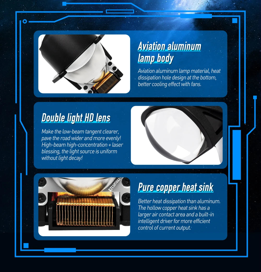 XENPLUS LP13 Bi LED Projector Lens 220W Laser 10W Car Fog Light 12V OSR Chips 3inch Light Bulb Accessories Wholesale