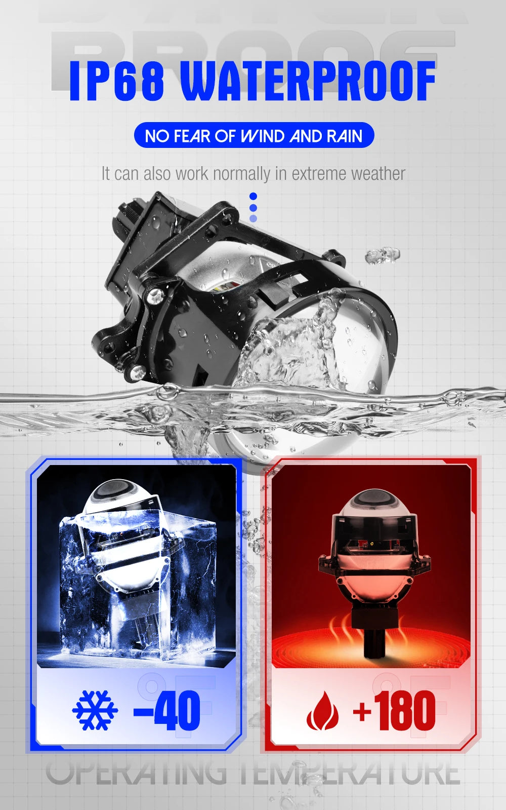 XENPLUS LP34 120W 140W 40000LM 6500K 3 Inch Non Destructive Dual Lamp Cup Bi LED Projector Lens Bi LED Projector