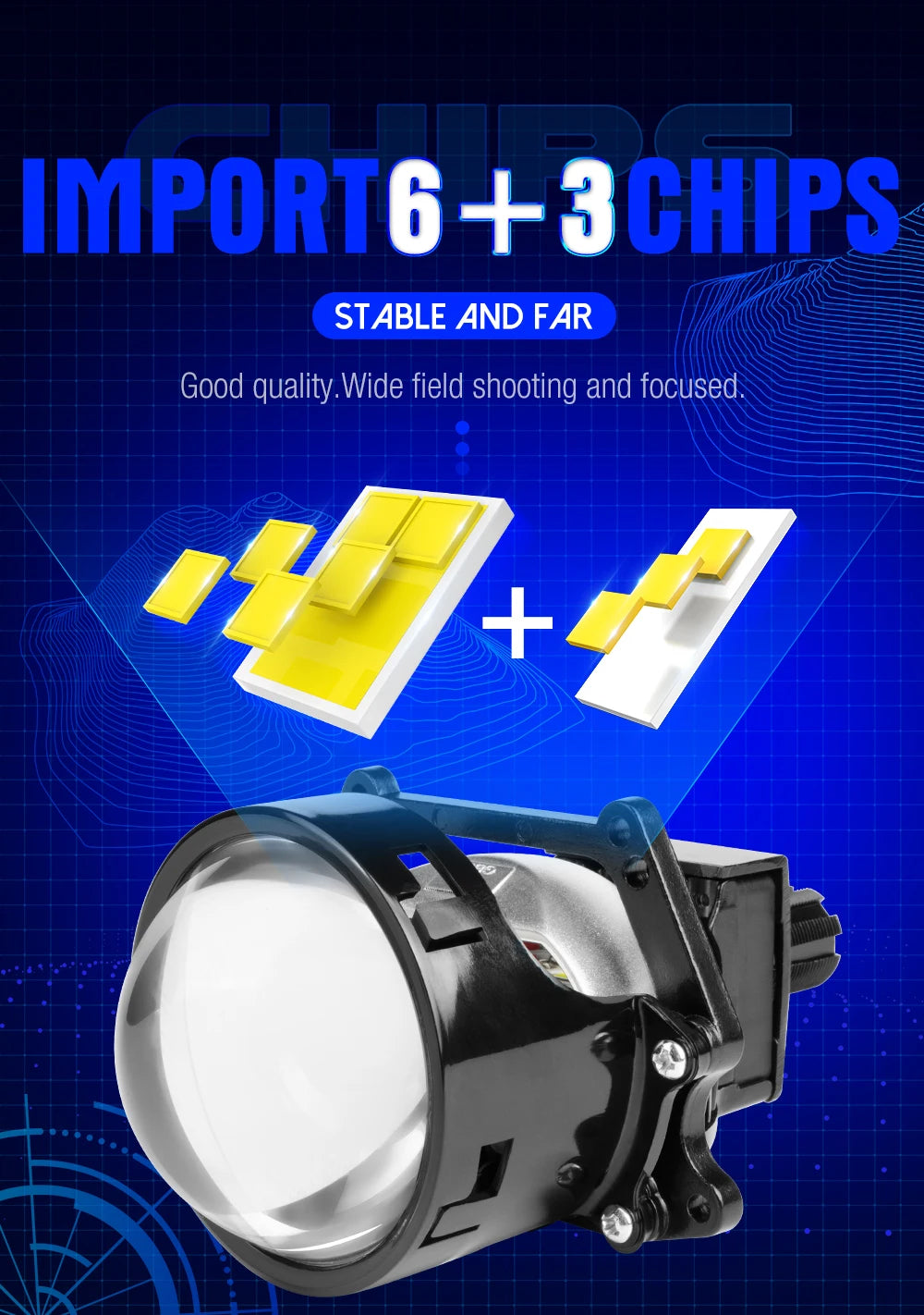 XENPLUS LP34 120W 140W 40000LM 6500K 3 Inch Non Destructive Dual Lamp Cup Bi LED Projector Lens Bi LED Projector