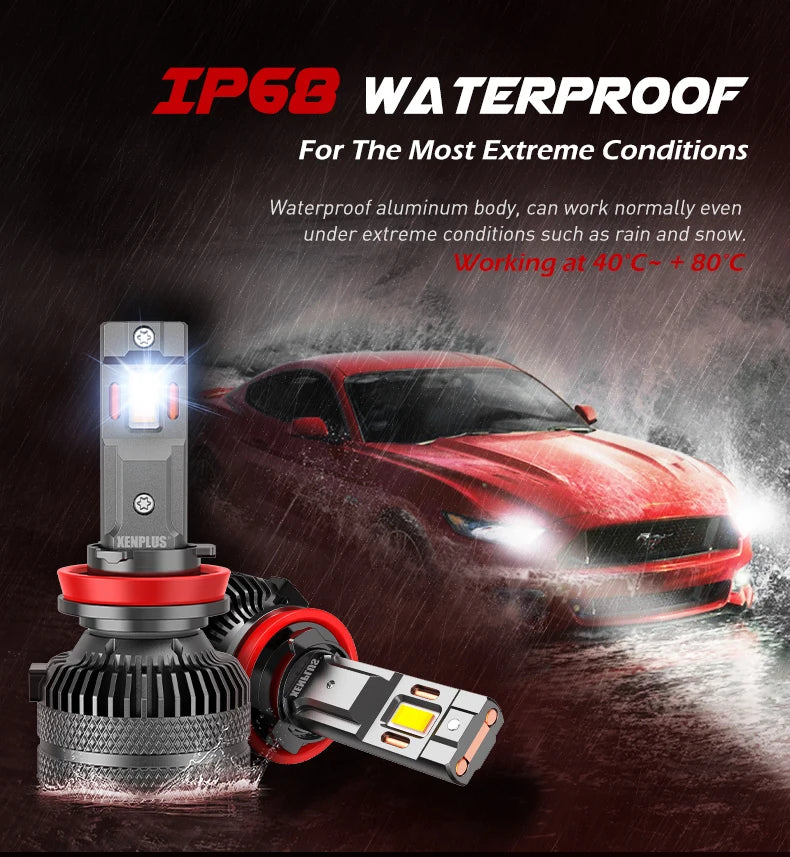 Xenplus High Power U20 120w 3570 Chip Ip67 Waterproof Super Bright 360 Degree Adjustable Beam Pattern H4 Led Headlight