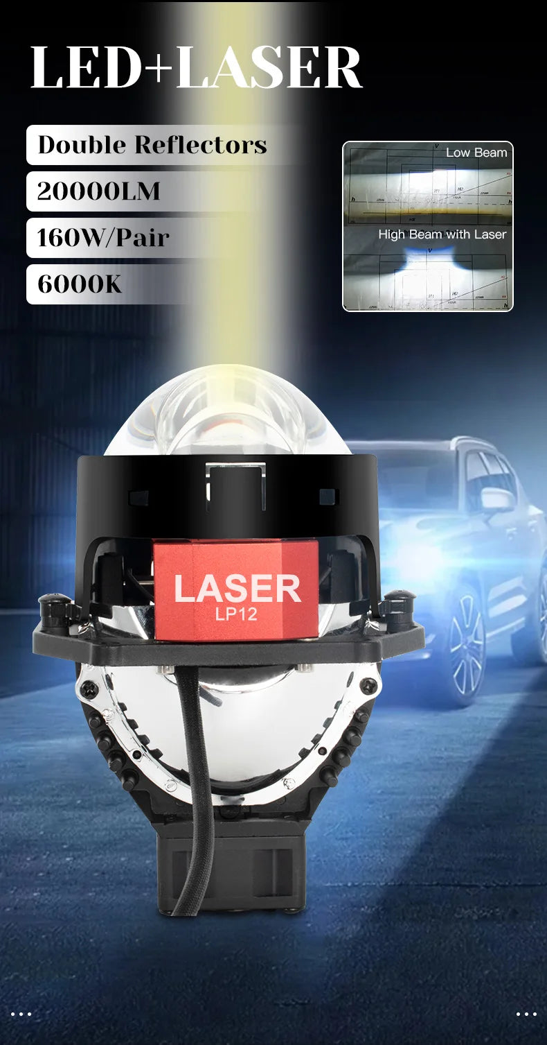 XENPLUS Factory Wholesale 3 Inch Big Power 120W Projector LHD 6000k 20000lm LED Headlights Hot Sell Laser Products