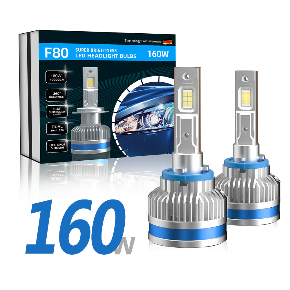 XENPLUS LED Headlight F Series F80 High Power 160W 40000LM Led Car Bulbs