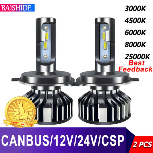 BAISHIDE Car Lights H4 LED CANBUS LED H7 20000LM H11 Lamp for Car Headlight Bulbs H1 H3 H9 9005 9006 HB3 HB4 Fog Light 12V 24V