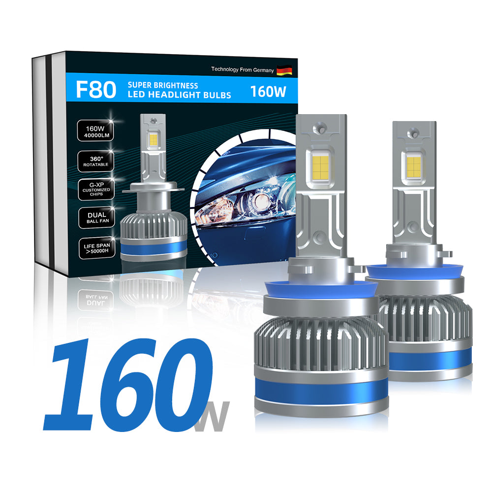 XENPLUS LED Headlight F Series F80 High Power 160W 40000LM Led Car Bulbs