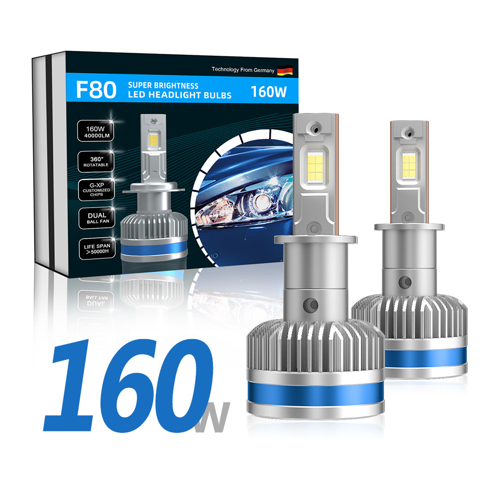 XENPLUS LED Headlight F Series F80 High Power 160W 40000LM Led Car Bulbs