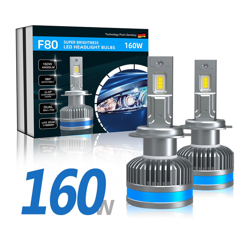 XENPLUS LED Headlight F Series F80 High Power 160W 40000LM Led Car Bulbs