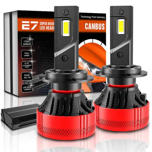 Xenplus Car Light  E7 H7H16 110W 24000LM 6000K 880 5202 9004 9005 9006 9012 H1 H4 H7 H8 H11 H13  PSX24 PSX26 Car Light
