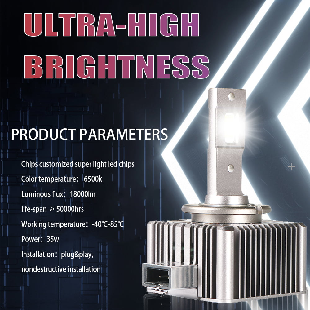 Xenplus Newest DA1 D4S D4R Upgrade 600% Bright 35W Led Headlights Conversion Kit Plug and Play to Original HID Ballast detail